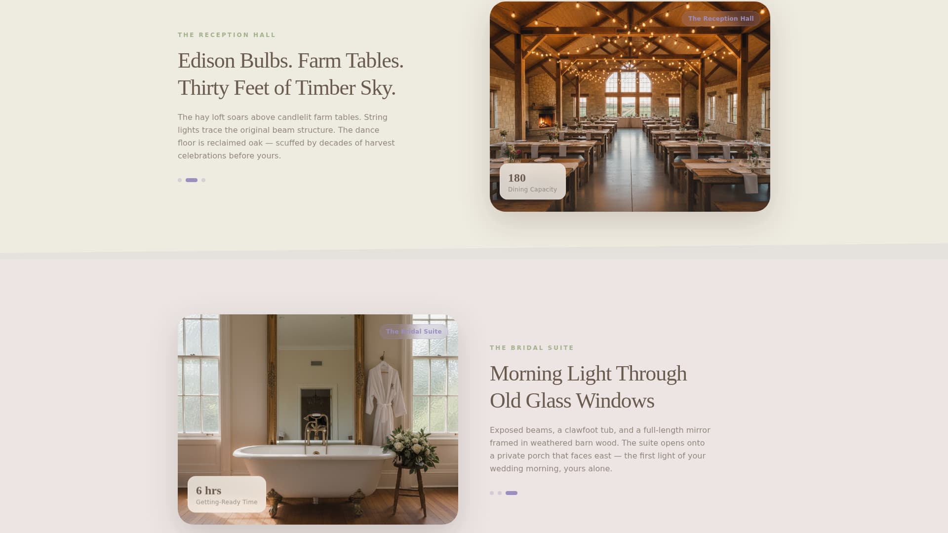 Homestead - Enchanting Barnvenue Landing Page Template
