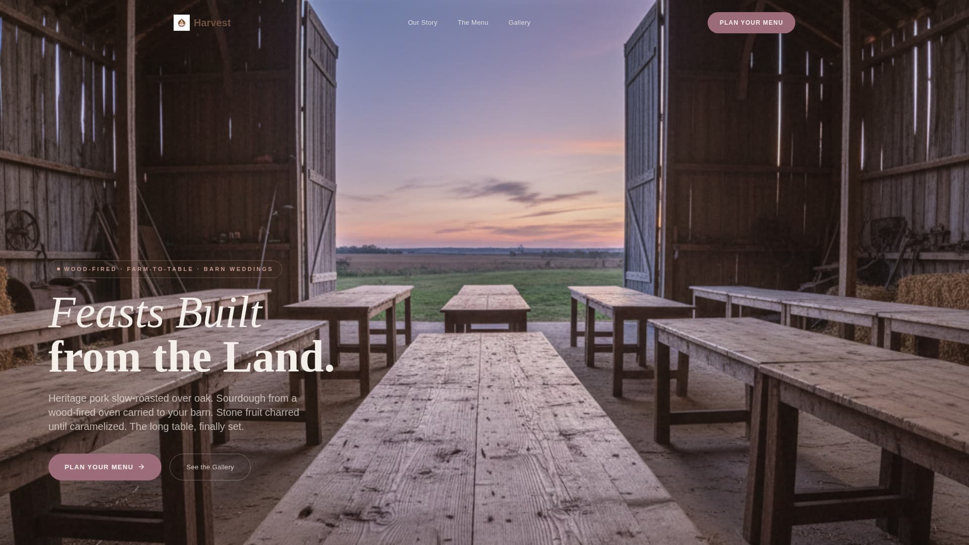 Harvest - Rustic Catering Landing Page Template
