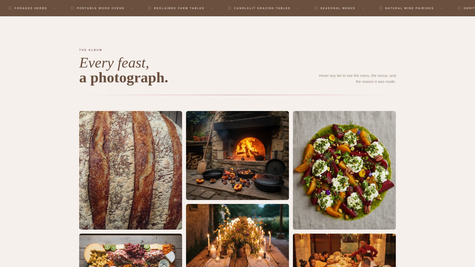 Harvest - Rustic Catering Landing Page Template