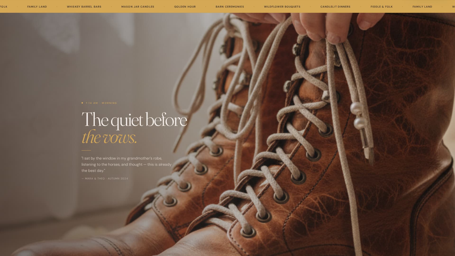 Vow - Enchanting Barnwedding Landing Page Template