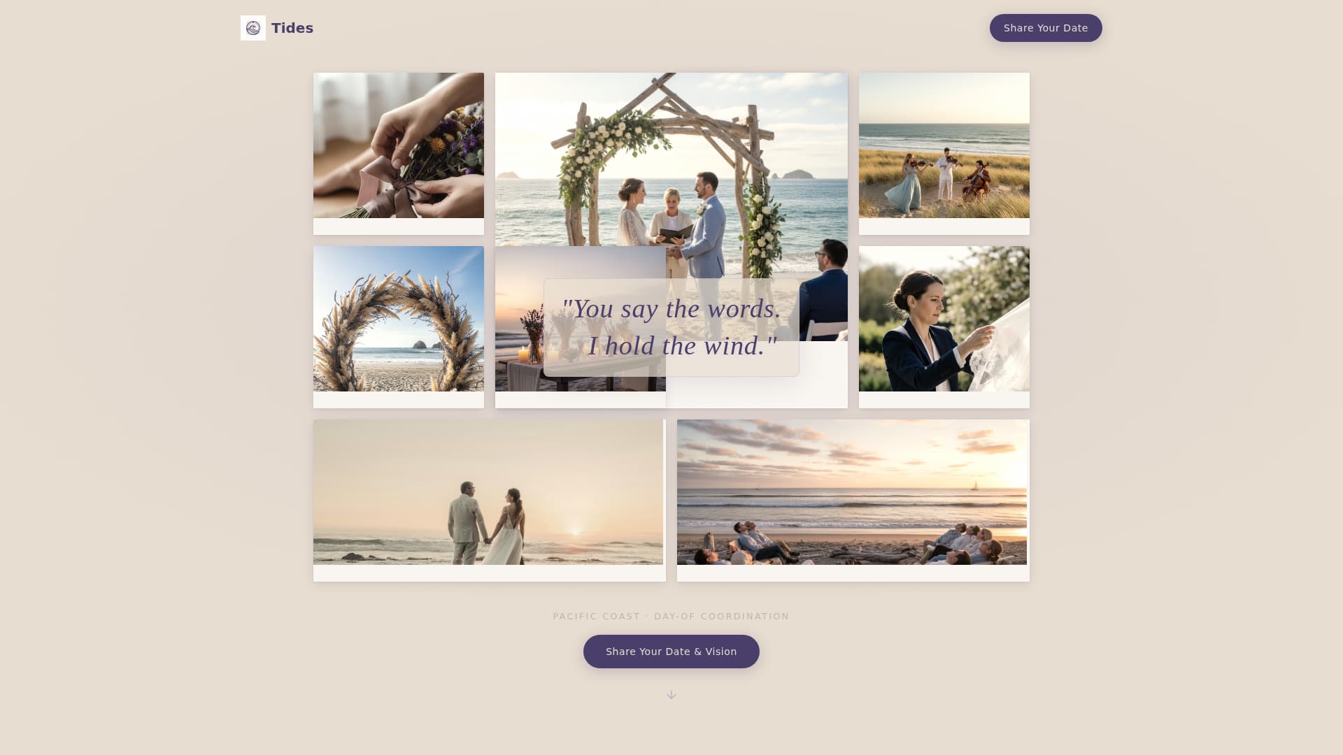 Tides - Serene Coordinator Landing Page Template