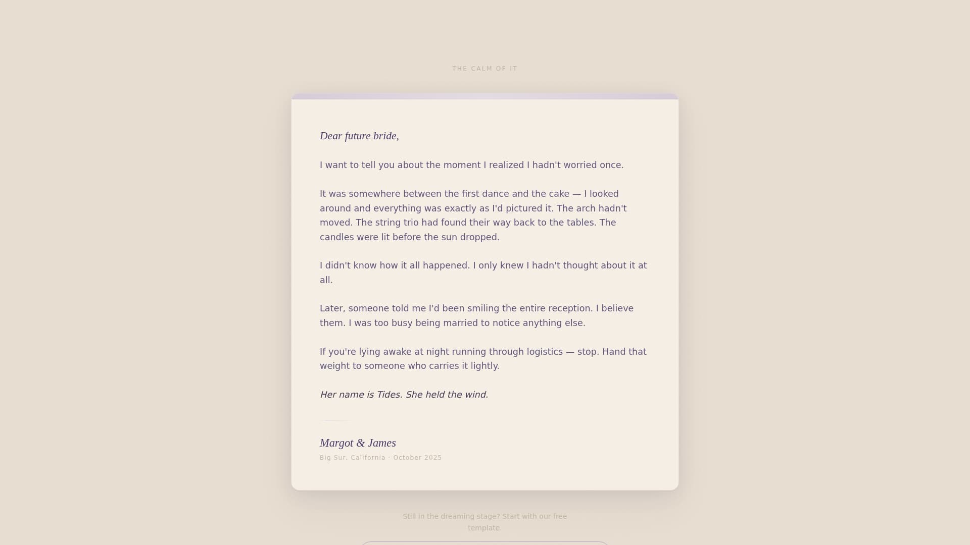 Tides - Serene Coordinator Landing Page Template