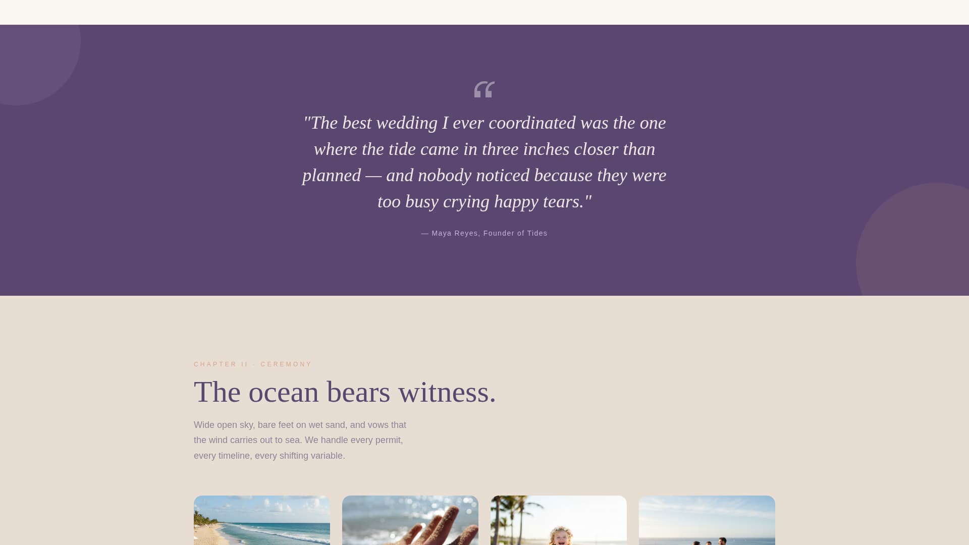 Tides - Breathtaking Beachwedding Landing Page Template