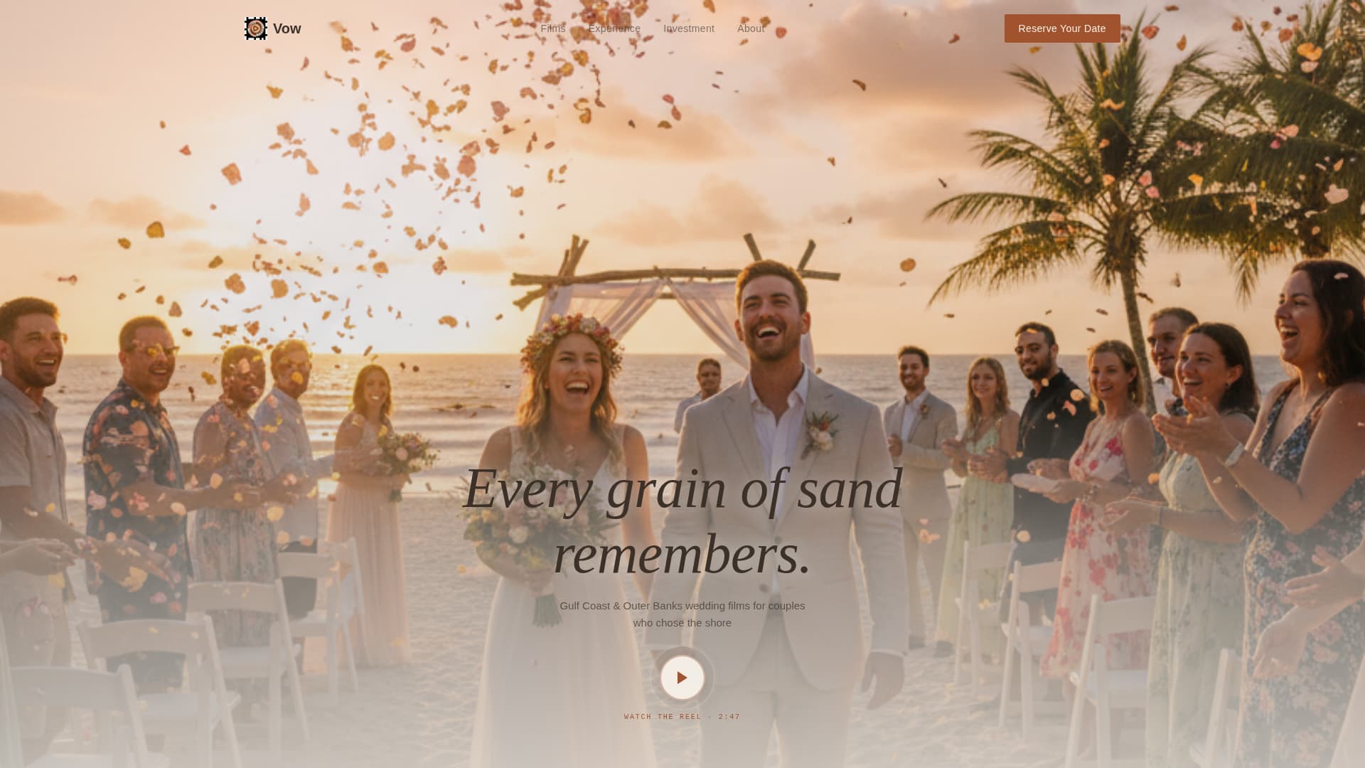 Vow - Timeless Beachwedding Landing Page Template