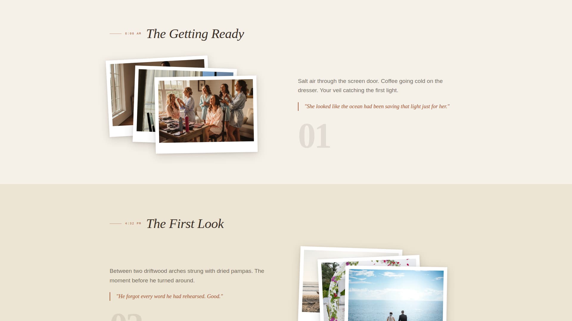 Vow - Timeless Beachwedding Landing Page Template