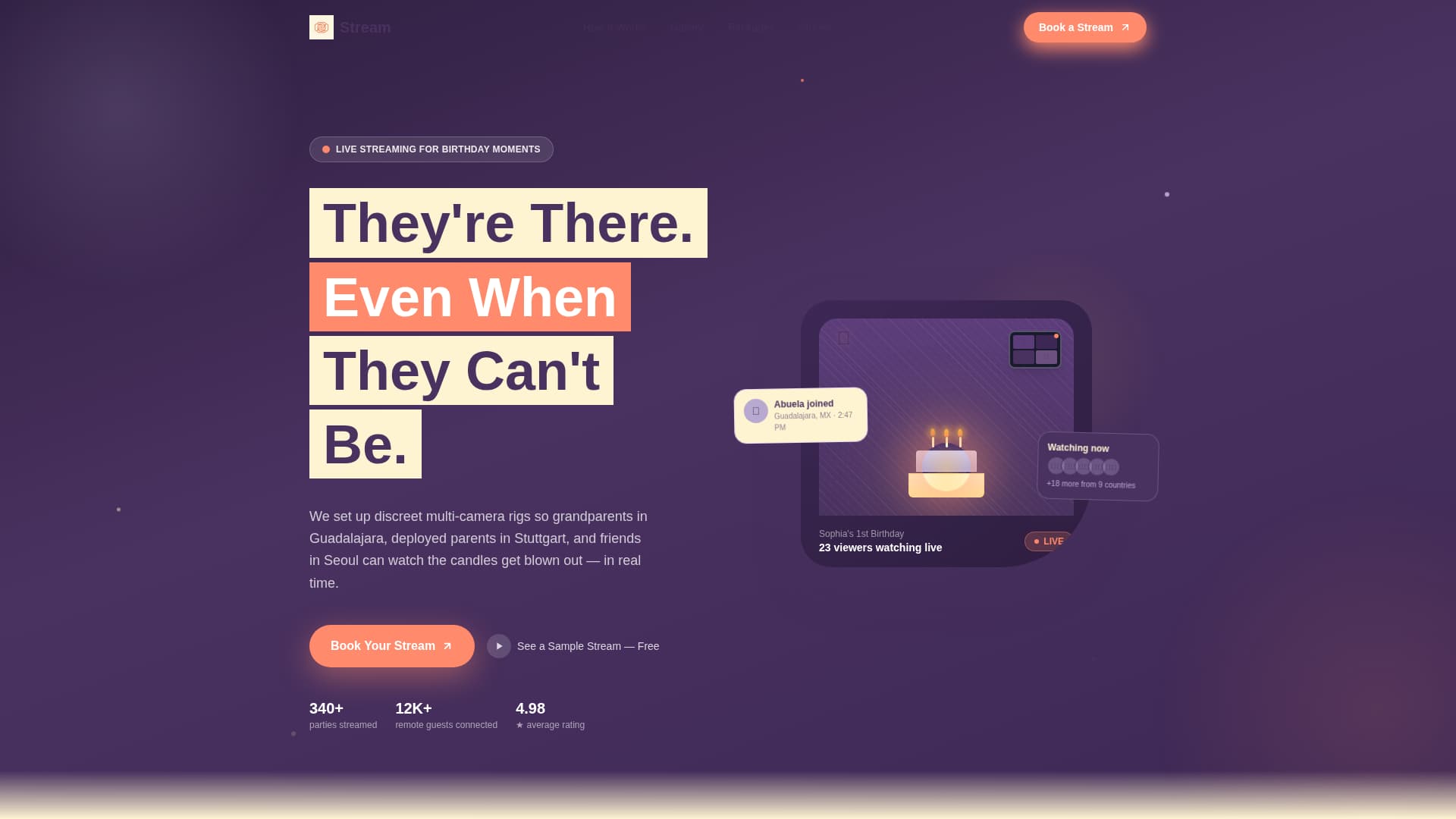 Stream - Heartfelt Birthday Landing Page Template