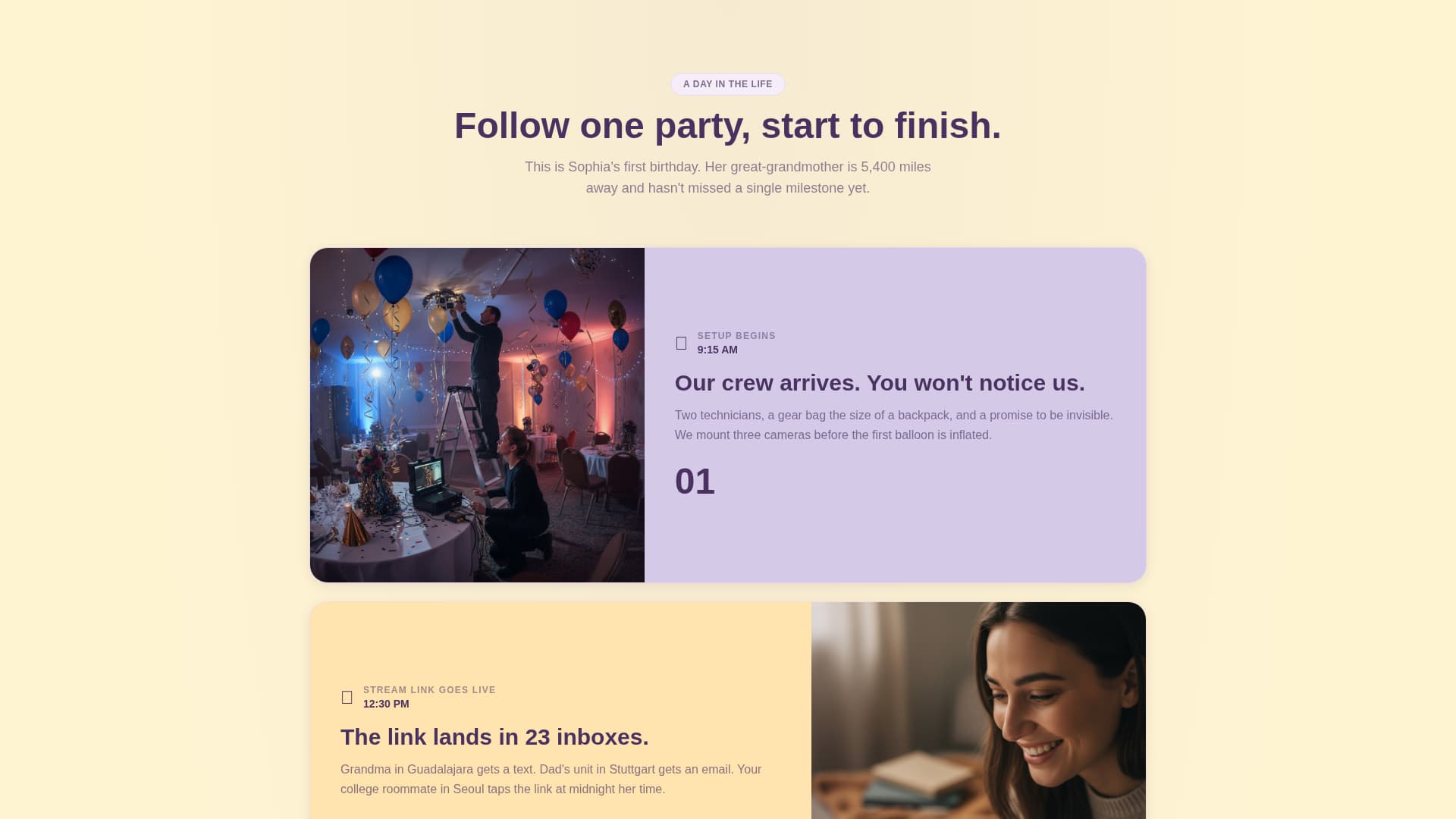 Stream - Heartfelt Birthday Landing Page Template