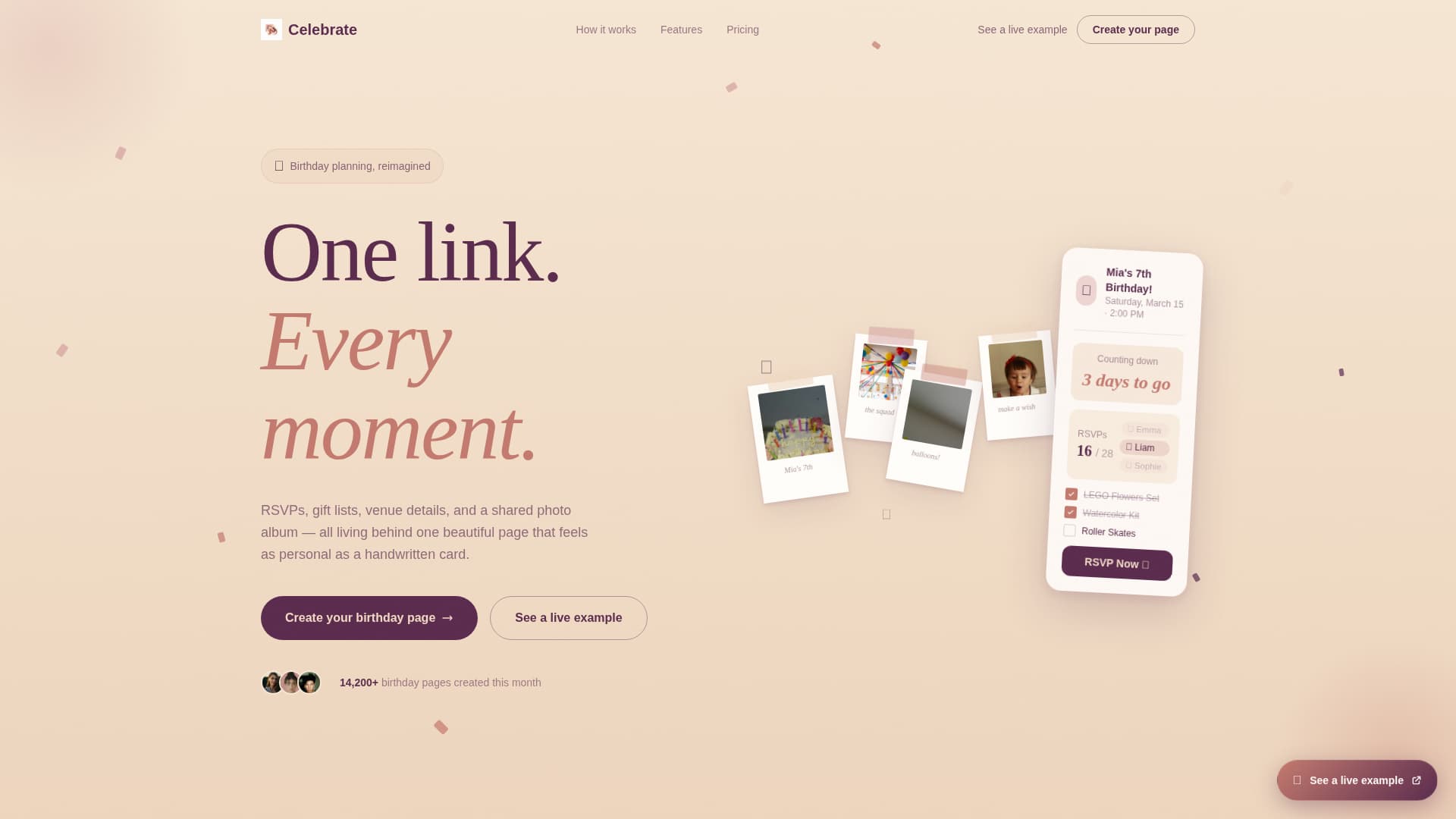 Celebrate - Heartfelt Birthday Landing Page Template