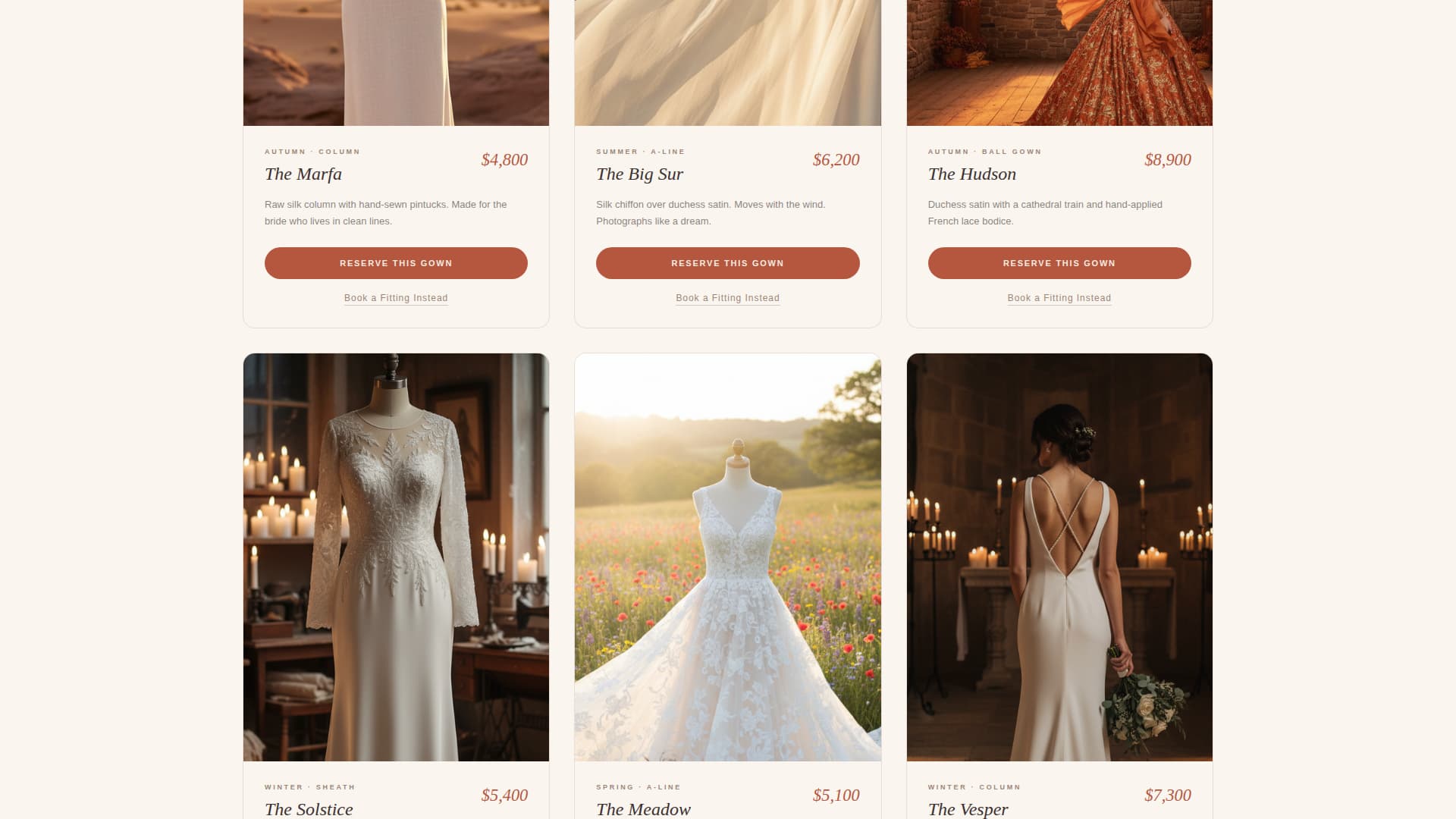 Vow - Timeless Bridal Landing Page Template