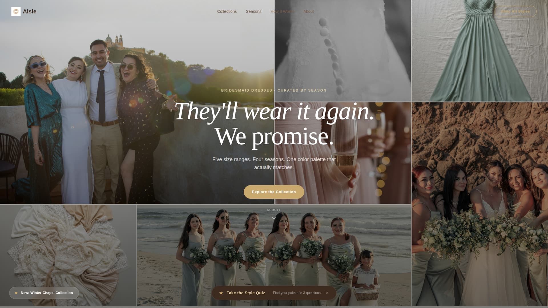 Aisle - Elegant Bridesmaid Landing Page Template