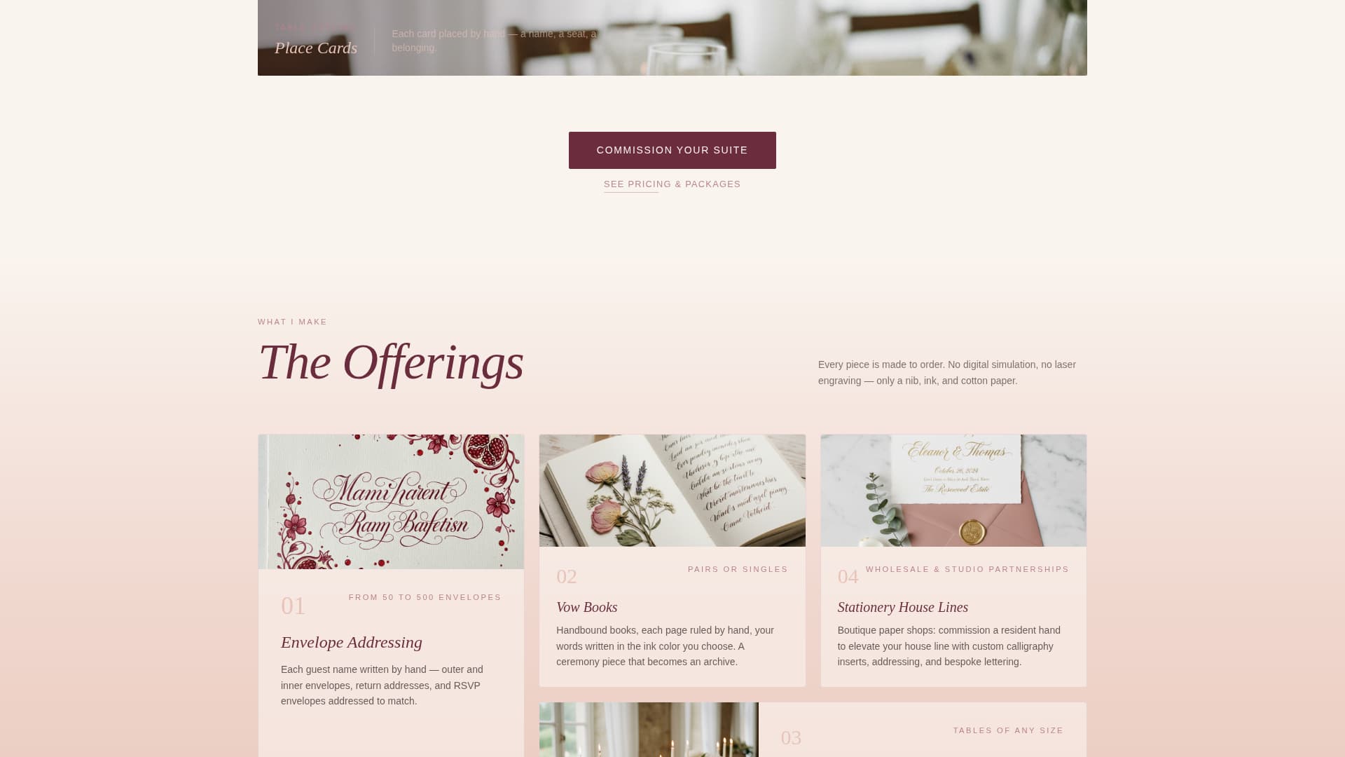 Script — Artisan Calligraphy Landing Page Template
