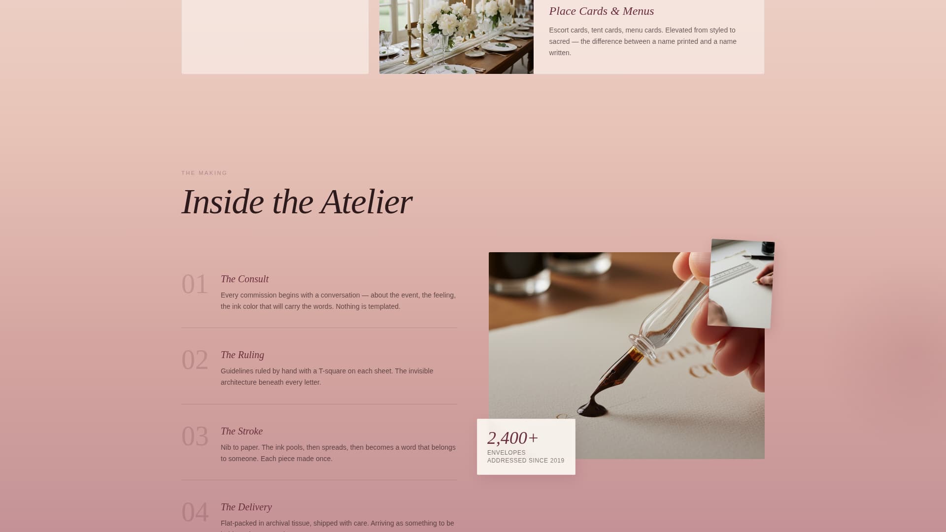 Script — Artisan Calligraphy Landing Page Template