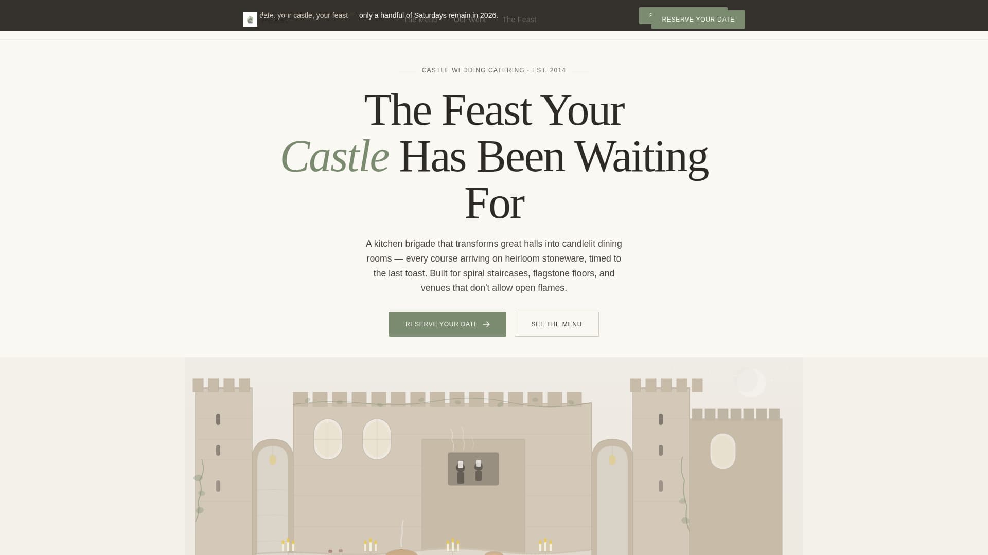Feast - Elegant Castlewedding Landing Page Template