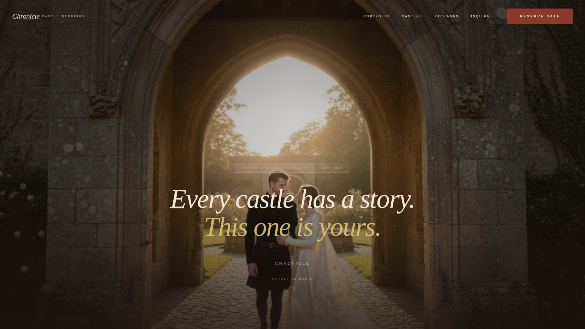 Chronicle - Timeless Castlewedding Landing Page Template