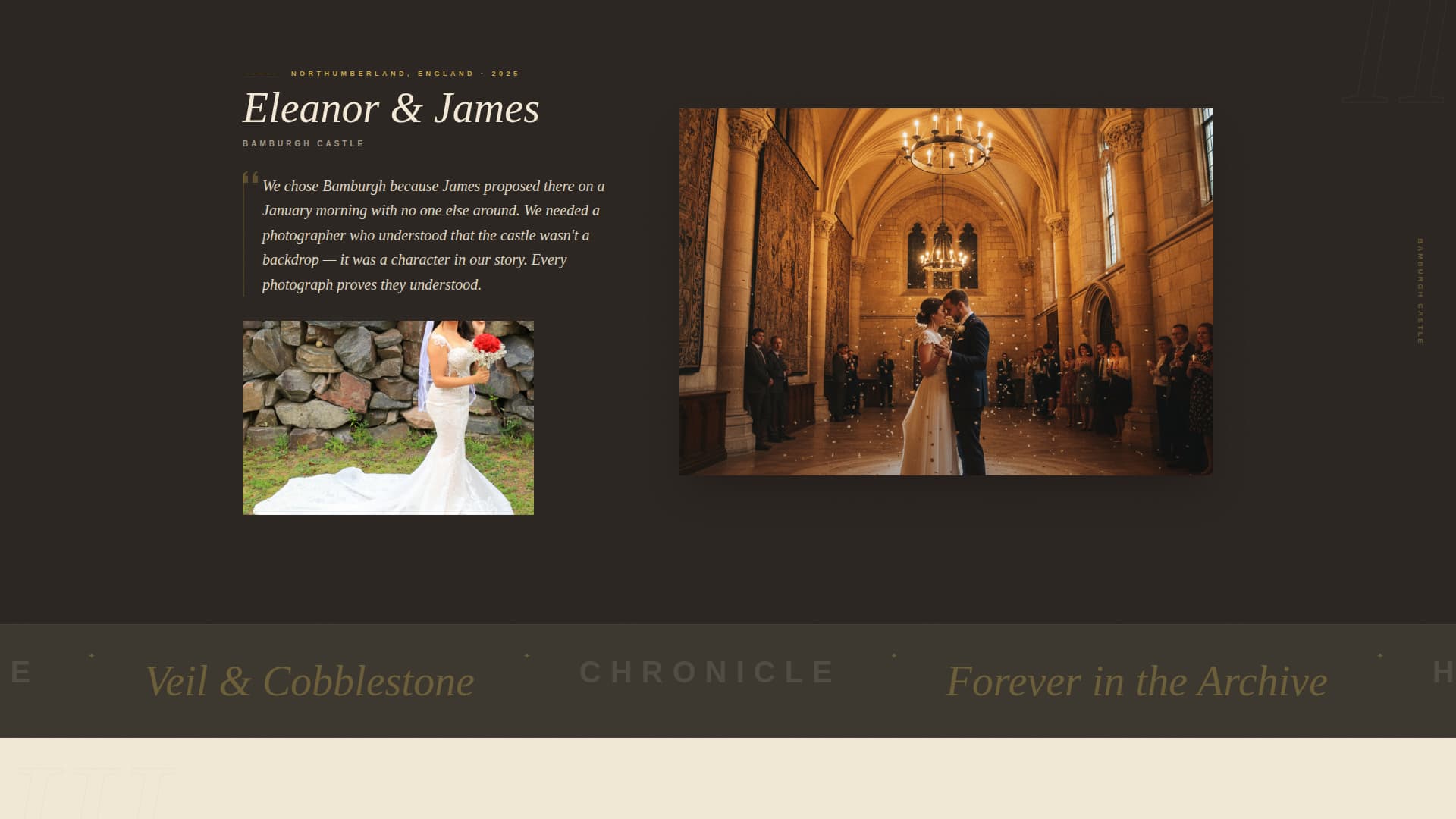 Chronicle - Timeless Castlewedding Landing Page Template