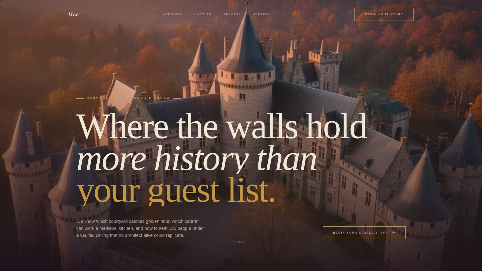 Vow - Enchanting Castlewedding Landing Page Template