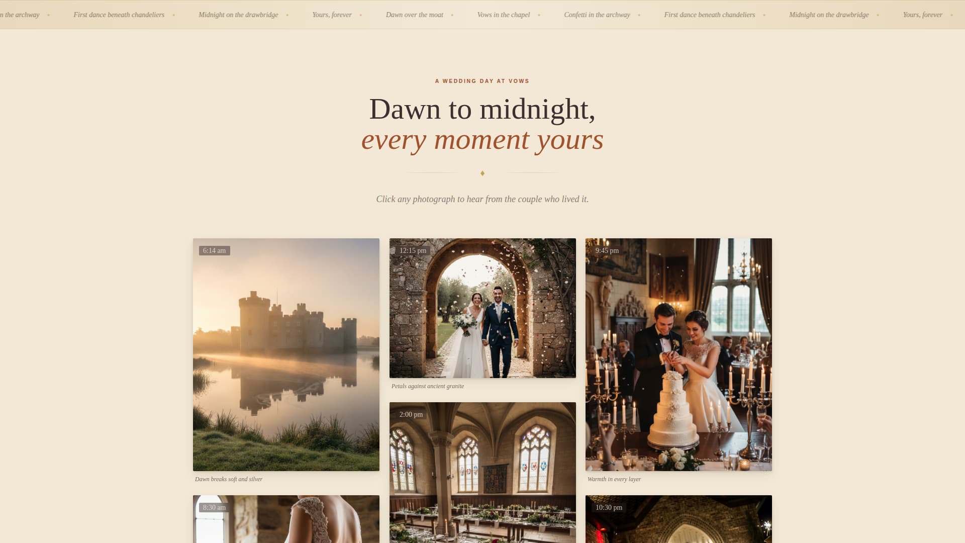 Vows - Enchanting Castlewedding Landing Page Template