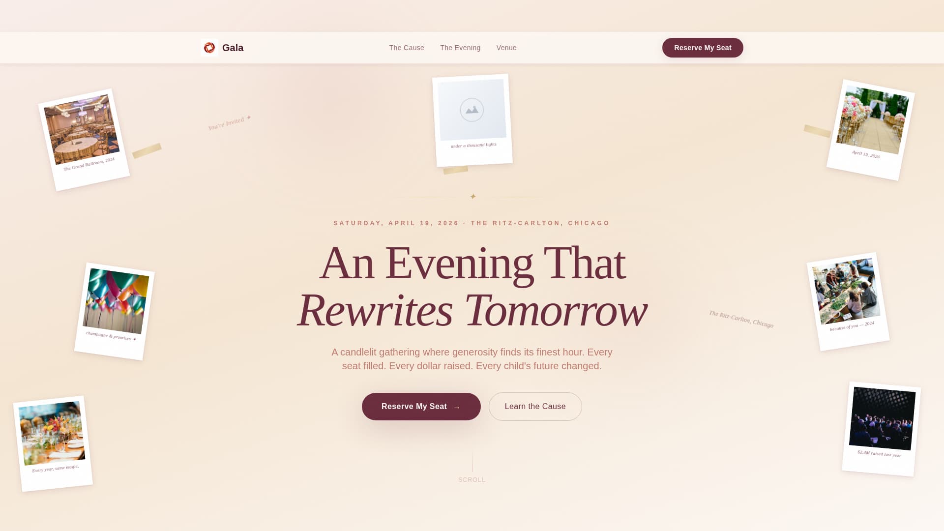 Gala - Elegant Charity Landing Page Template