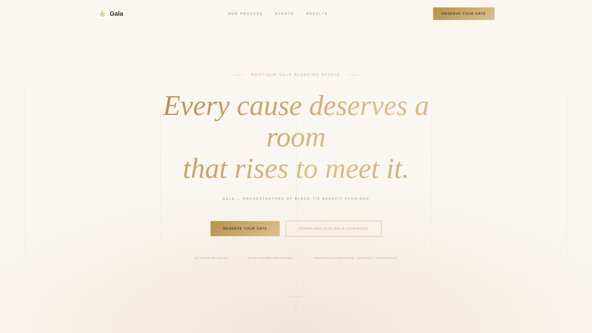 Gala - Elegant Fundraising Landing Page Template