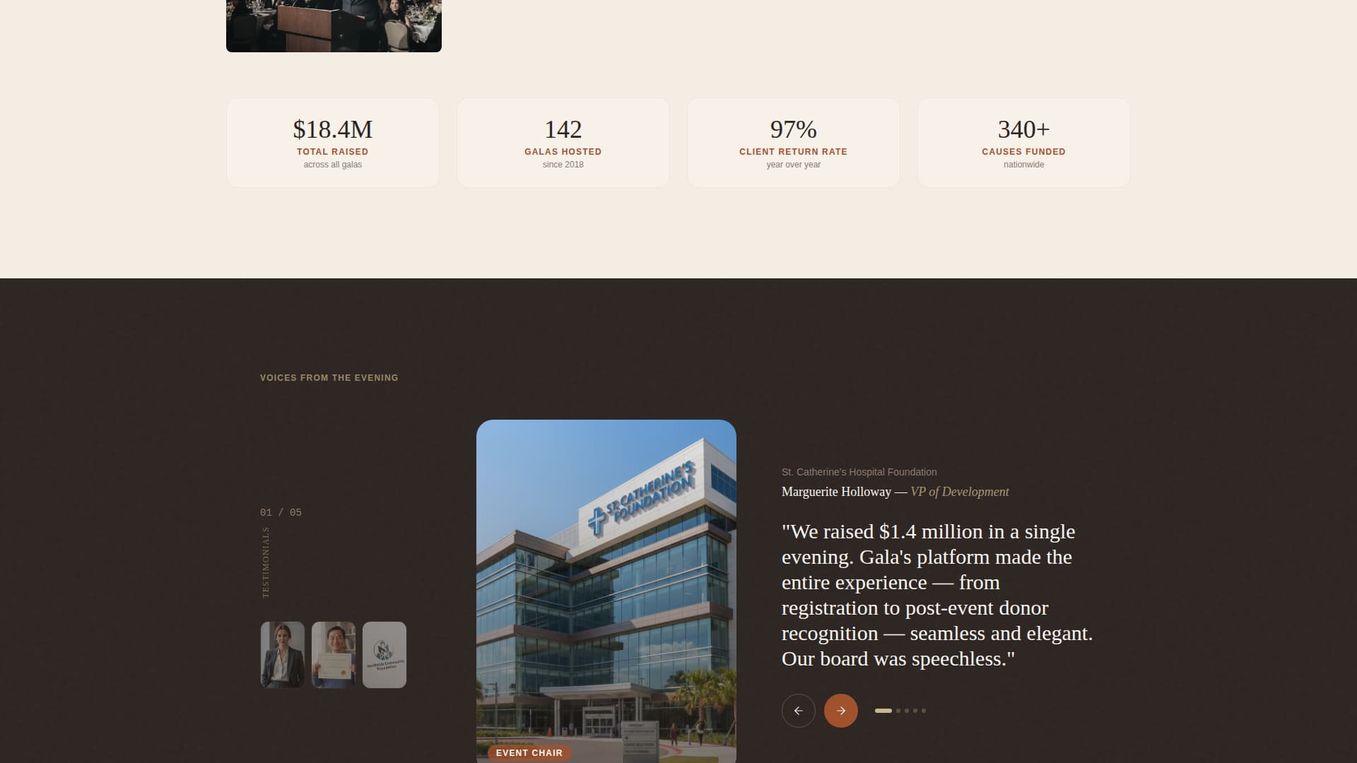 Gala - Luxe Charity Landing Page Template