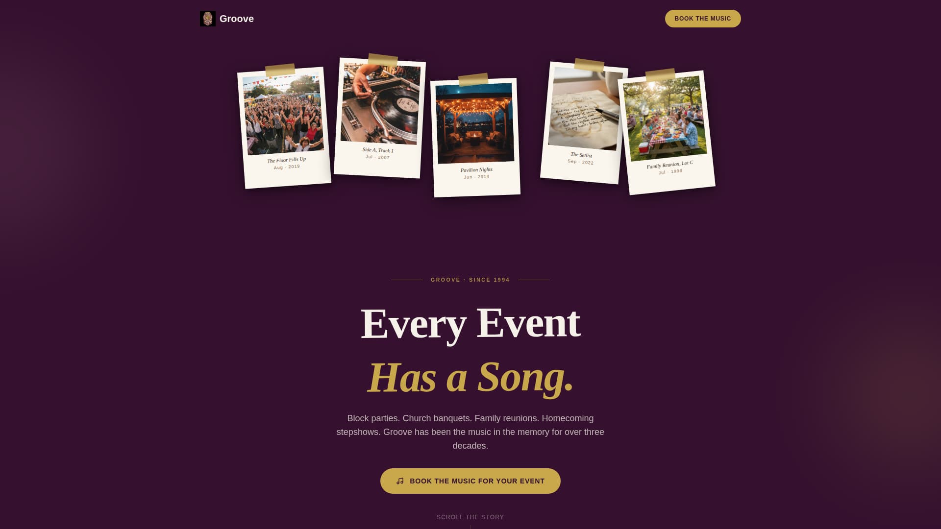 Groove - Timeless DJ Landing Page Template