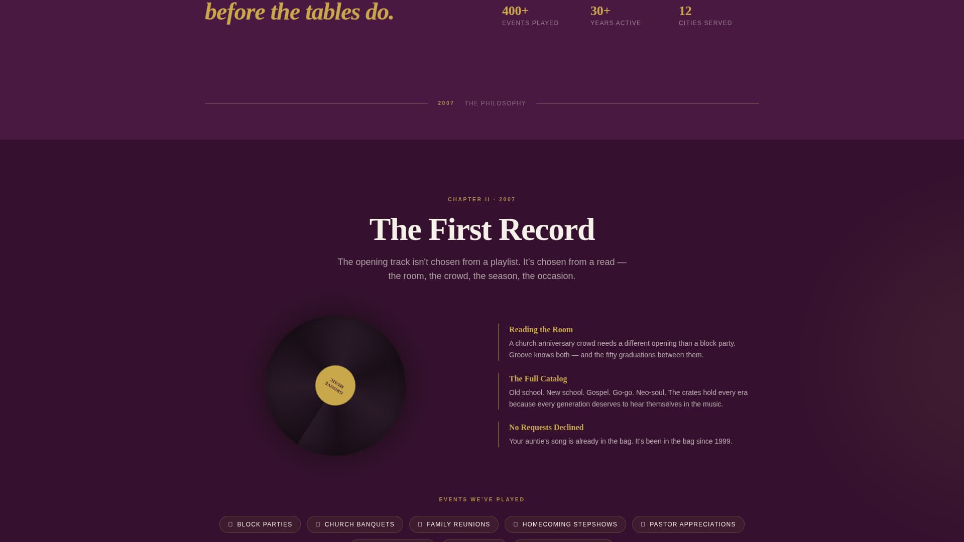 Groove - Timeless DJ Landing Page Template