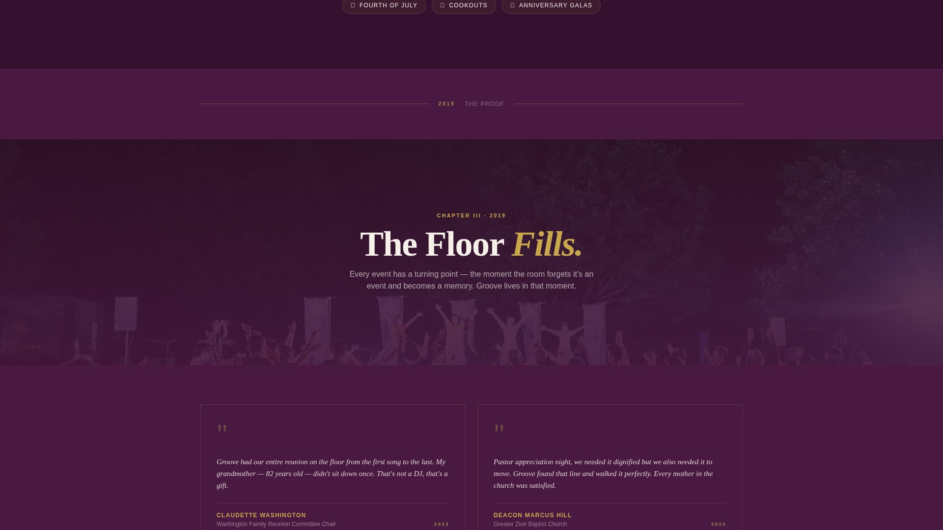 Groove - Timeless DJ Landing Page Template