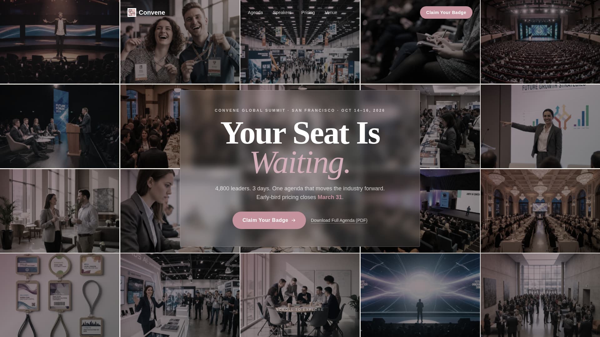 Convene - Dynamic Conference Landing Page Template