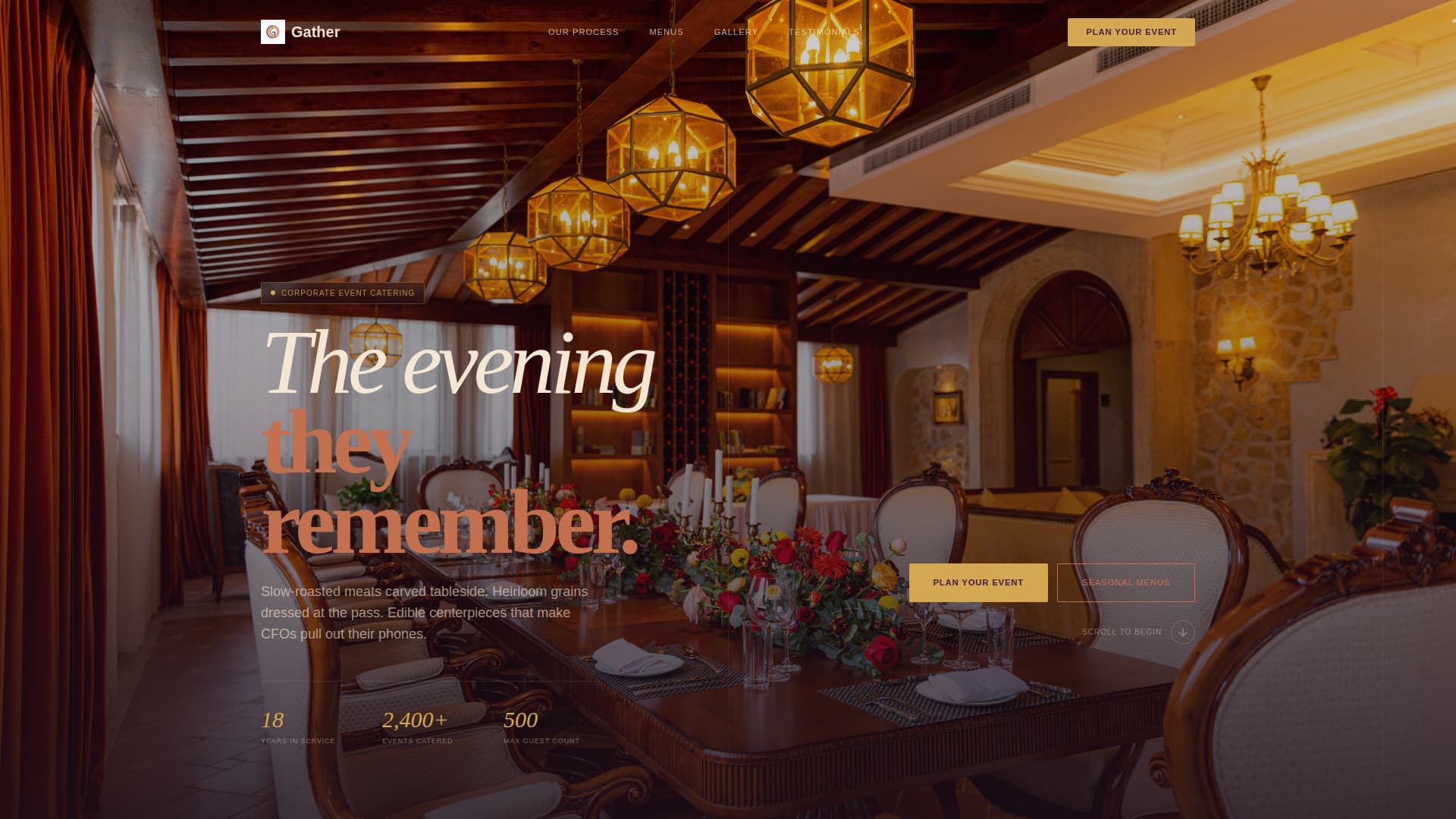 Gather - Elegant Catering Landing Page Template