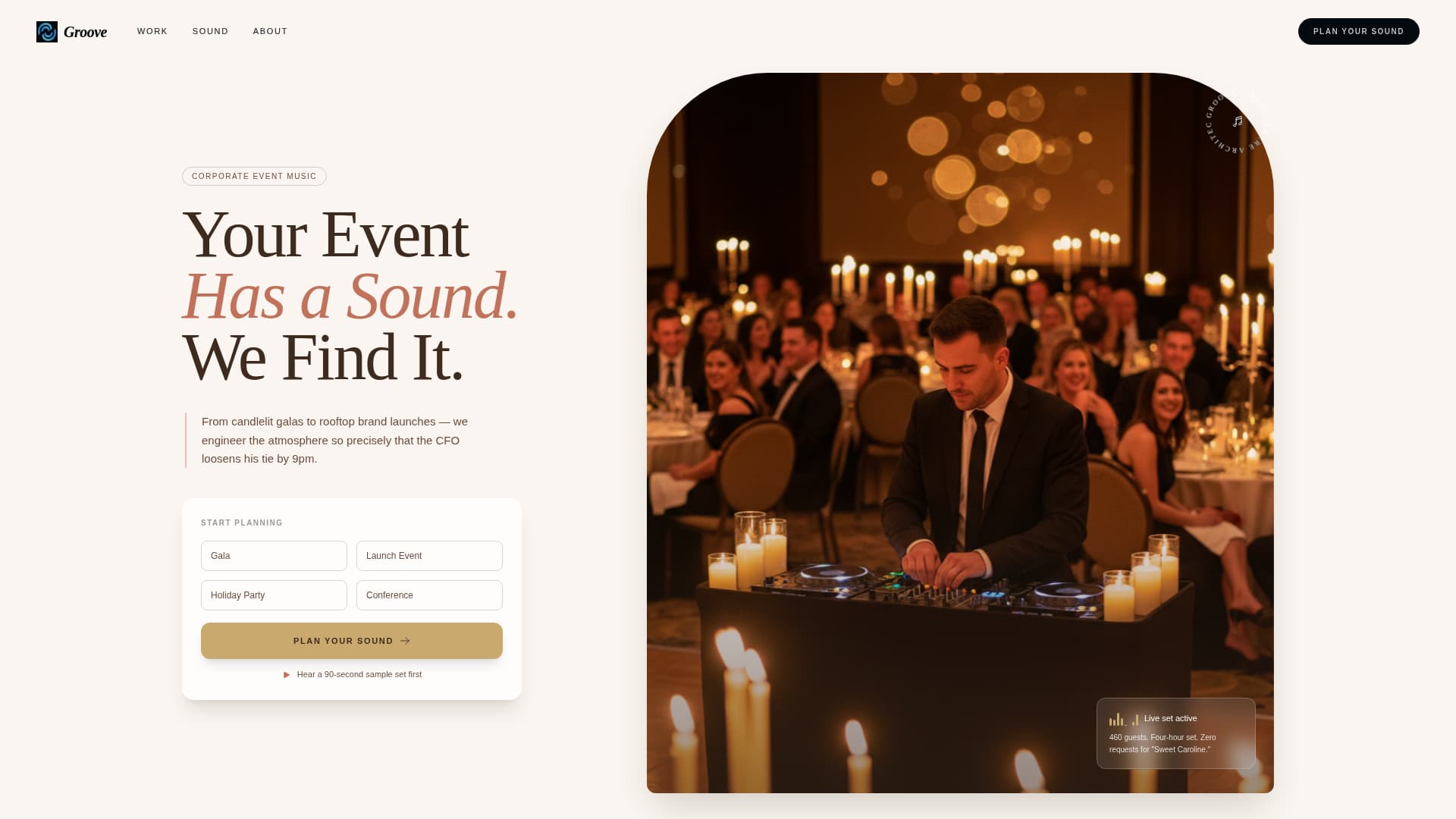 Groove - Curated DJ Landing Page Template