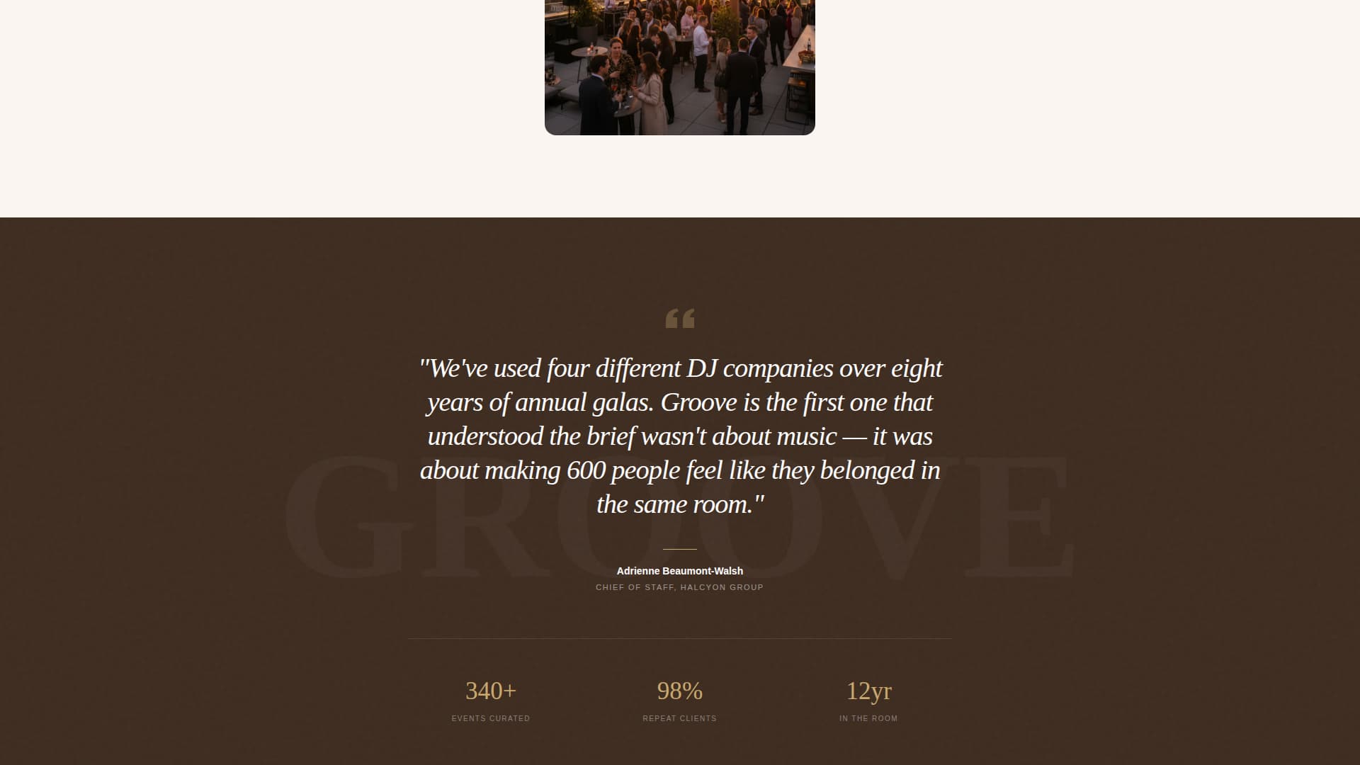 Groove - Curated DJ Landing Page Template