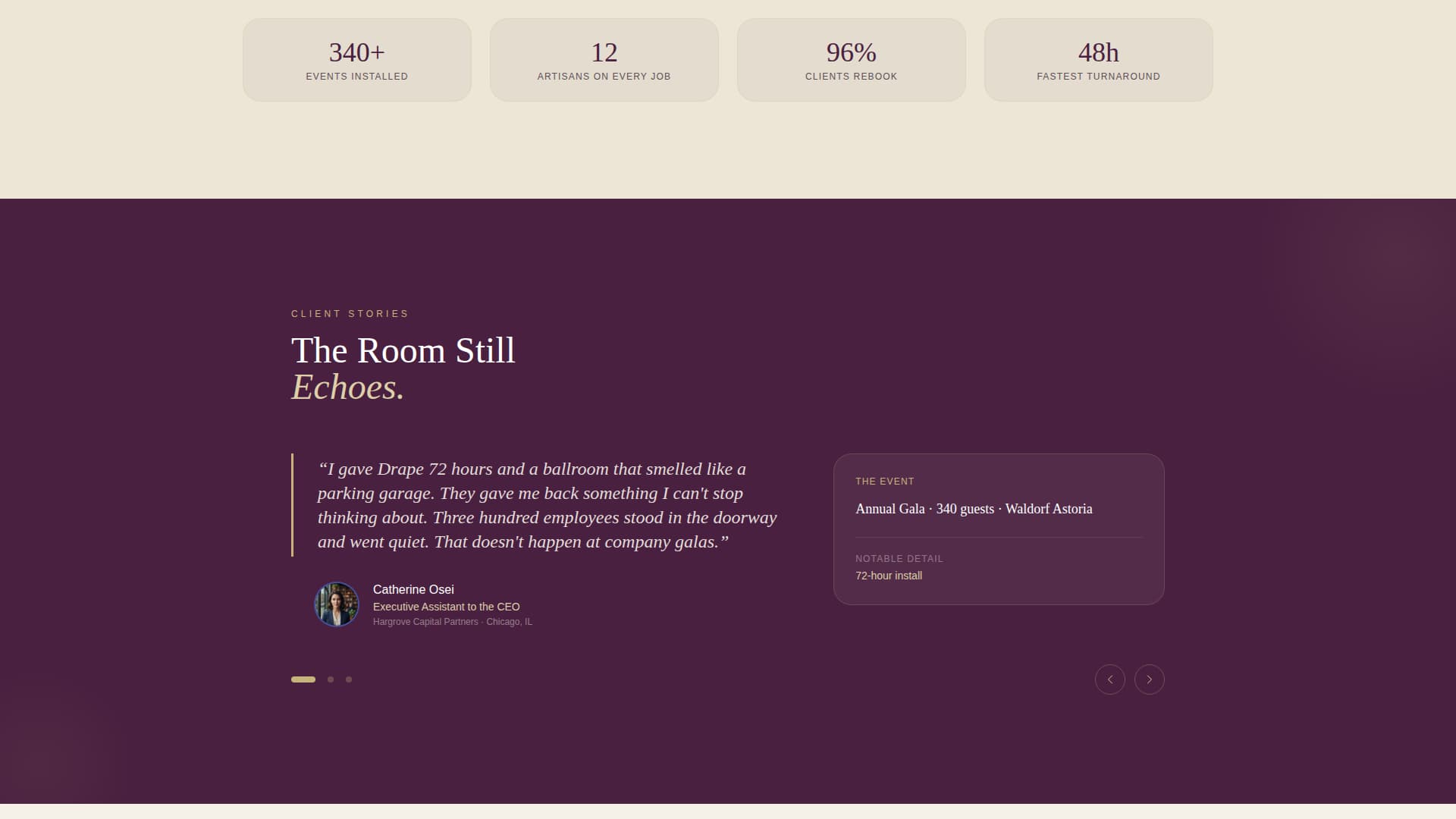 Drape - Elegant Corporate Landing Page Template
