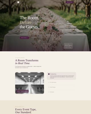 Corporate Event Decoration Before & After Venue Website Template