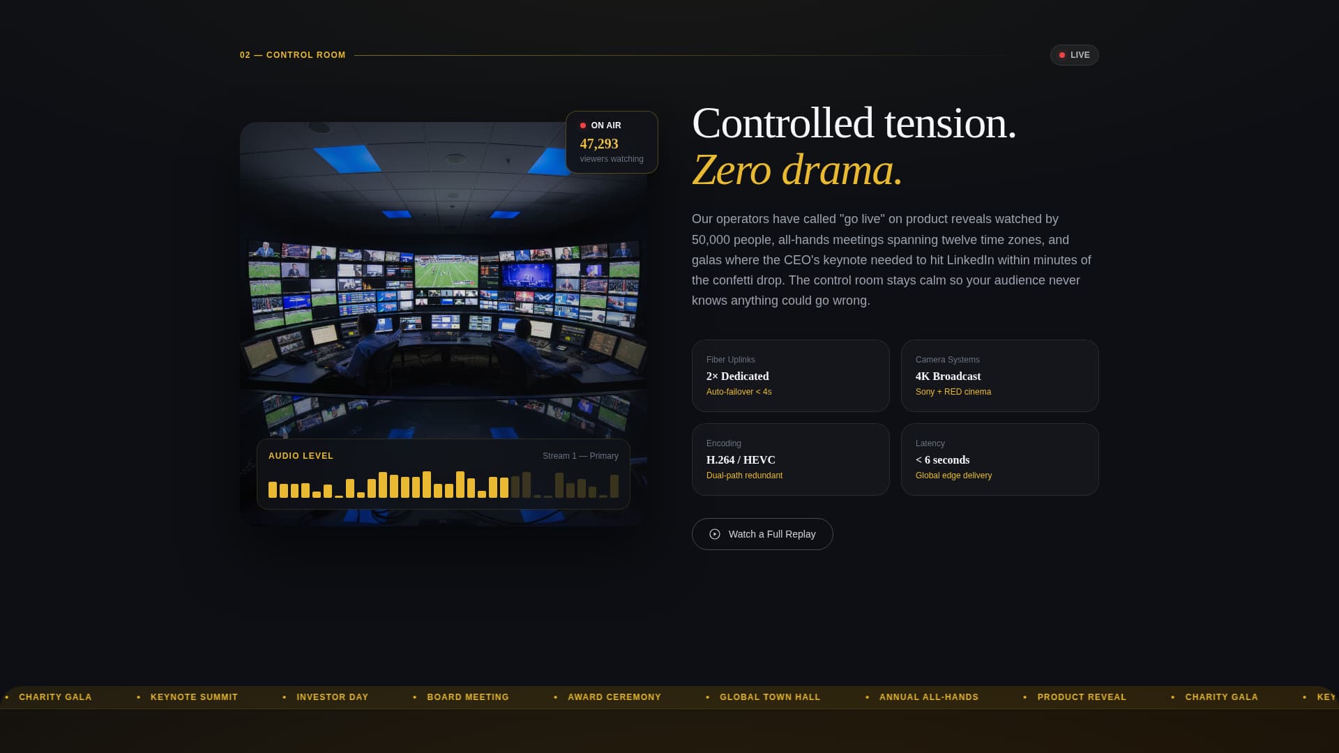Corporate Event Live Streaming Services Website Template