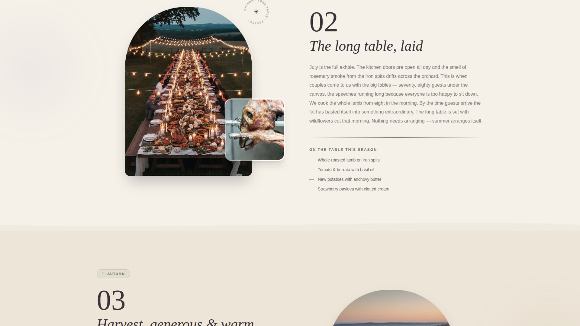 Gather - Enchanting Caterer Landing Page Template