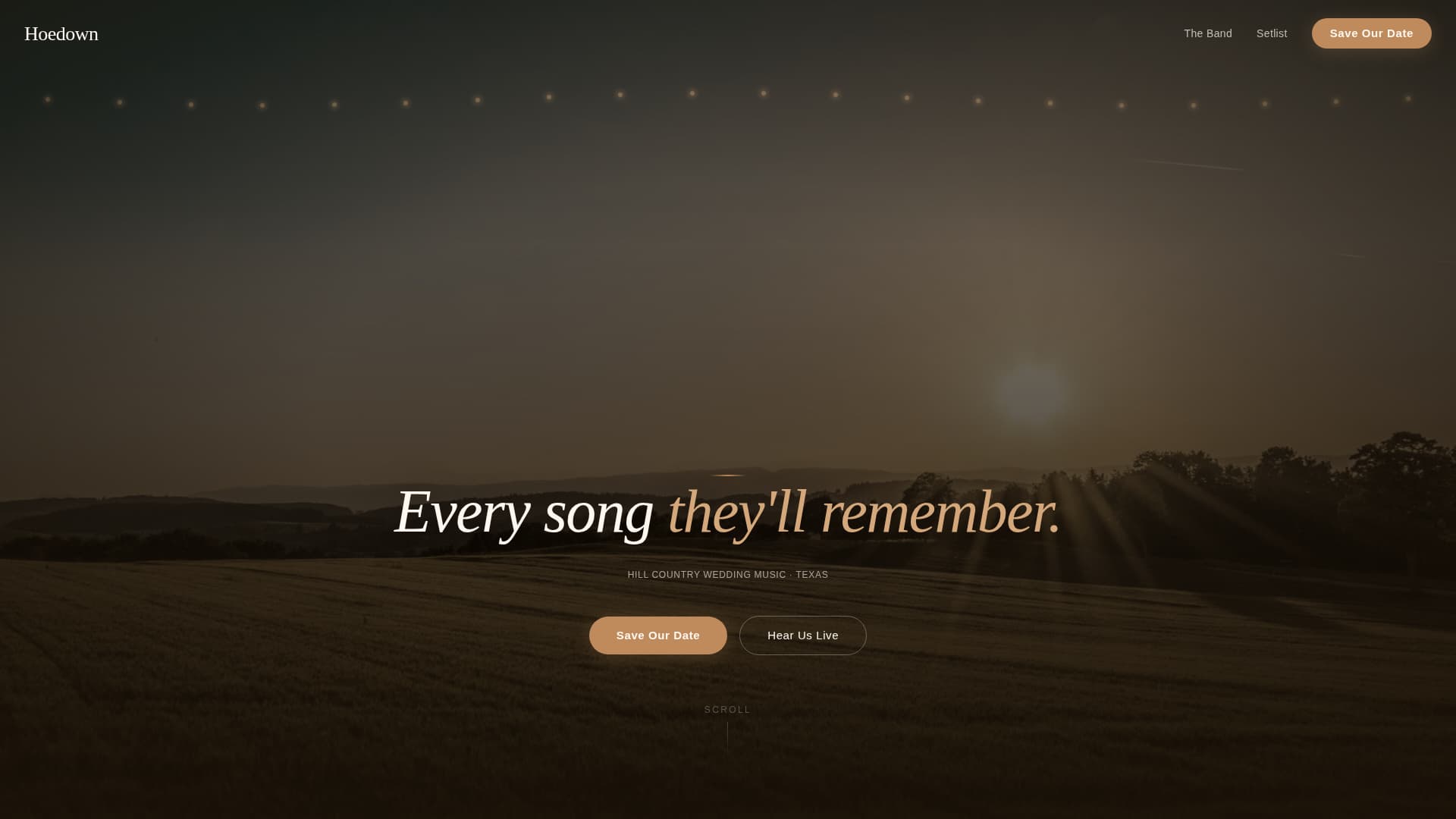 Hoedown - Rustic Wedding Landing Page Template