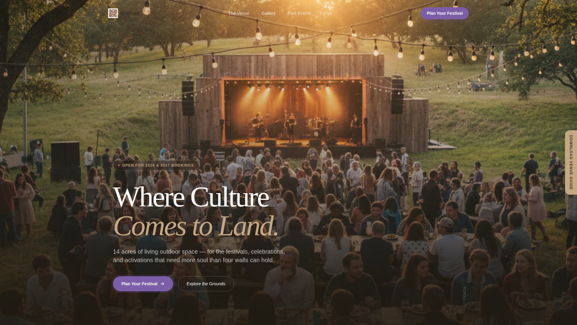 Gather - Immersive Festival Landing Page Template