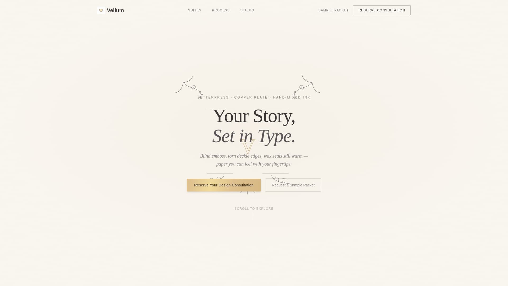Vellum - Heirloom Wedding Landing Page Template