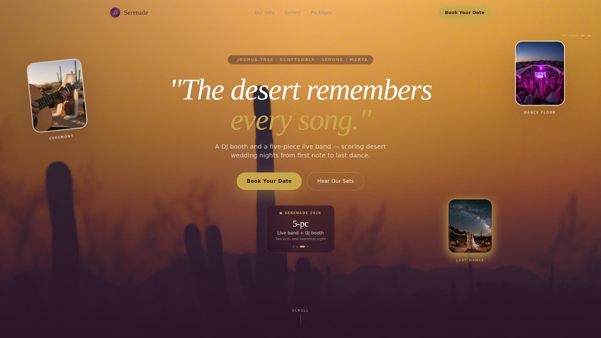 Serenade - Enchanting Desertwedding Landing Page Template