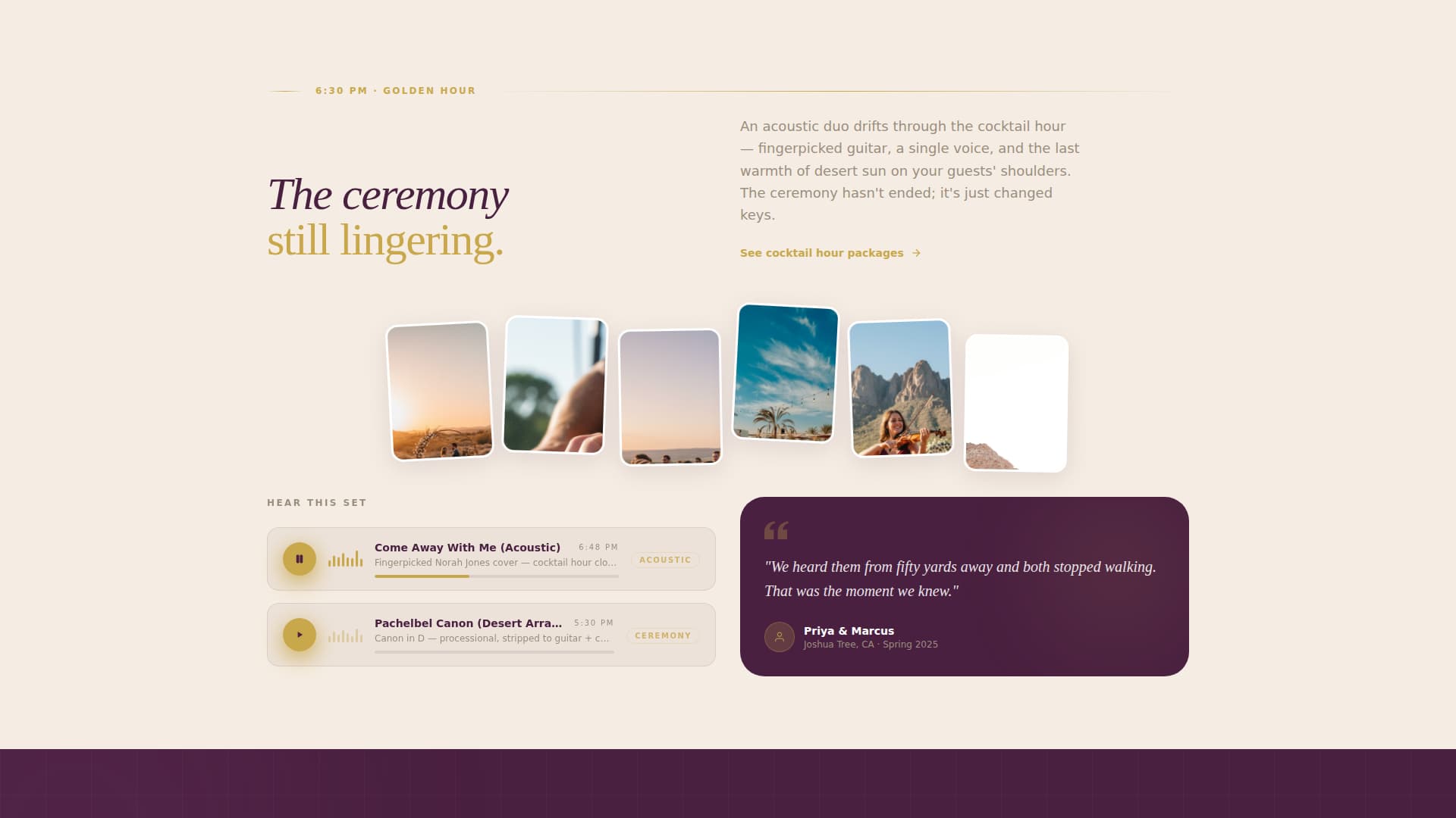 Serenade - Enchanting Desertwedding Landing Page Template