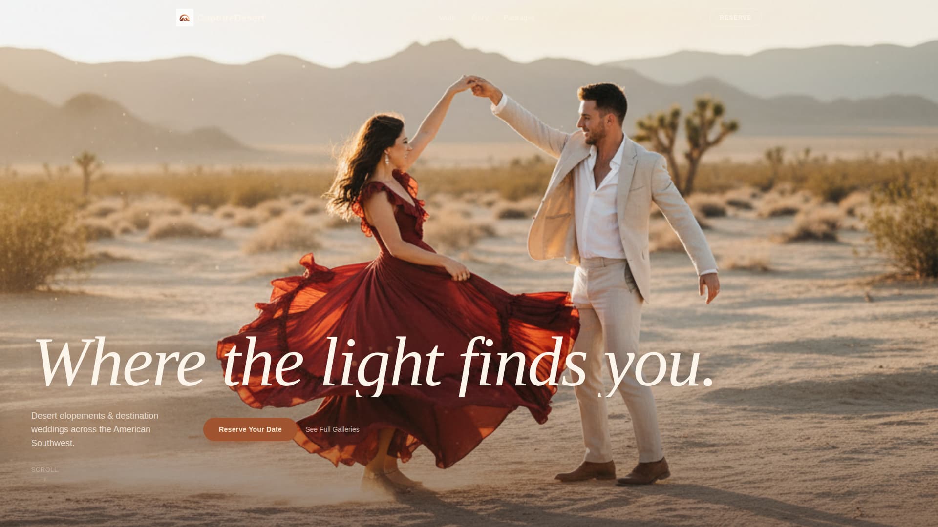 Capture - Radiant Desertwedding Landing Page Template