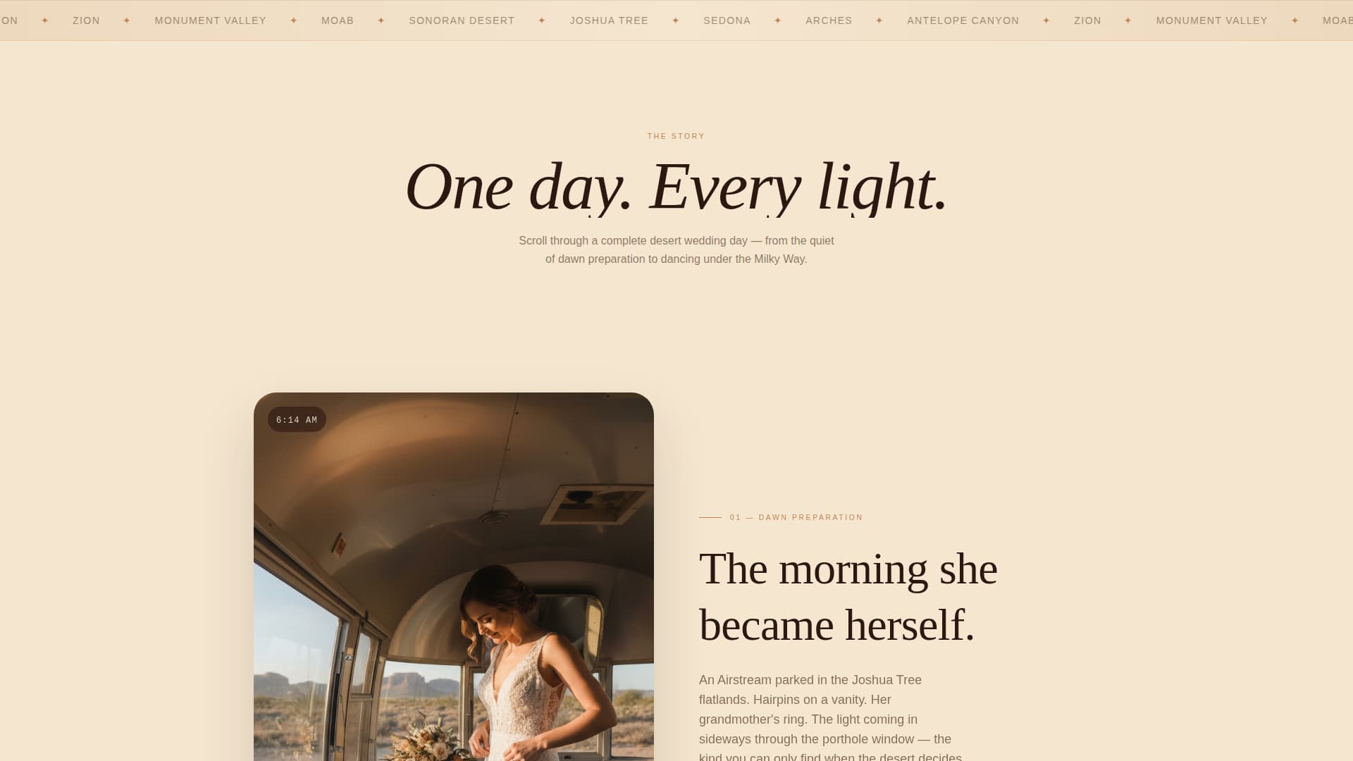 Capture - Radiant Desertwedding Landing Page Template