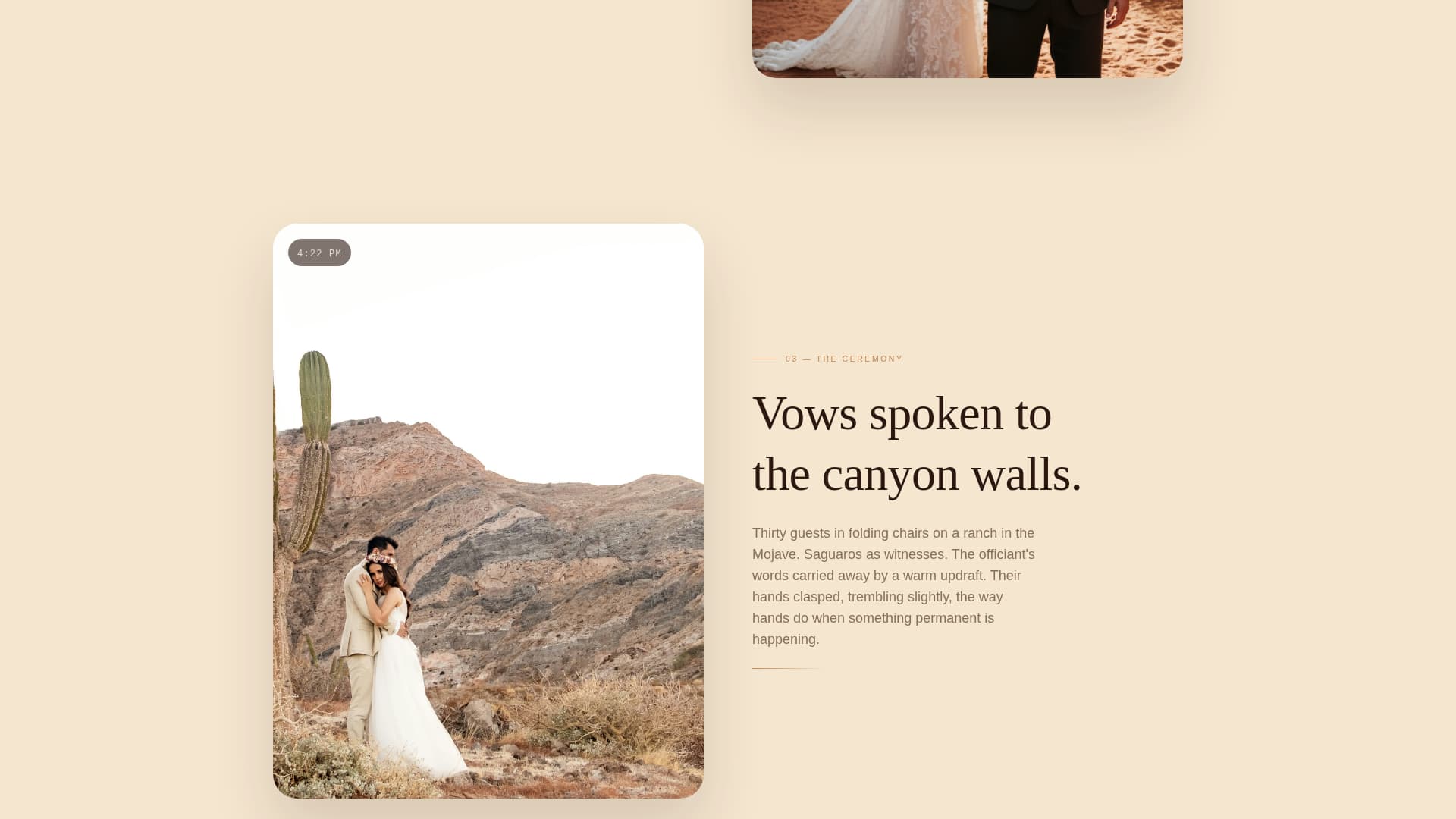 Capture - Radiant Desertwedding Landing Page Template