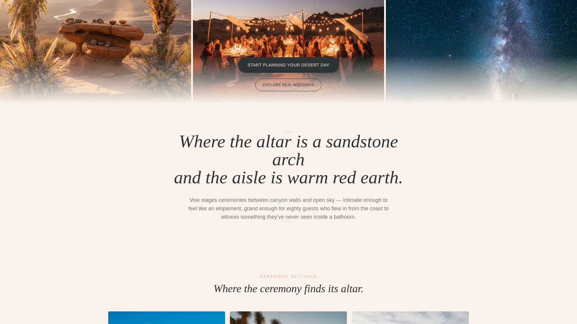 Vow - Breathtaking Desertwedding Landing Page Template
