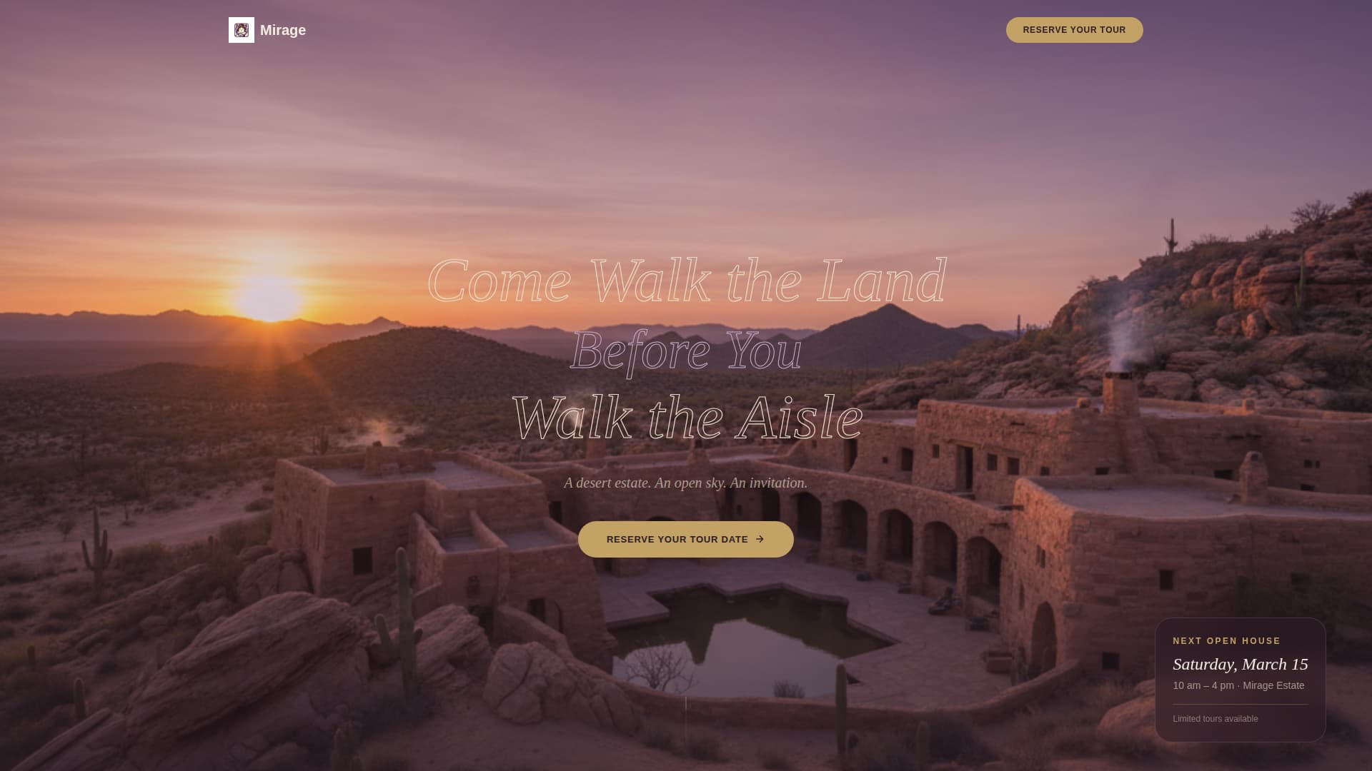 Mirage - Enchanting Desertwedding Landing Page Template