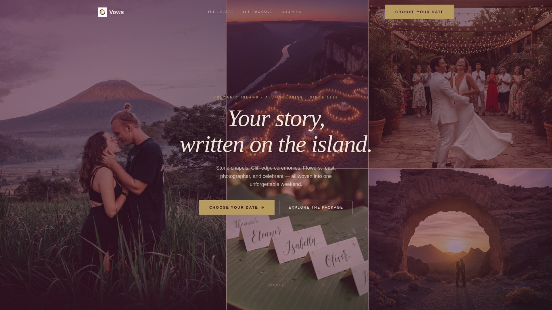 Vows - Enchanting Destination Landing Page Template