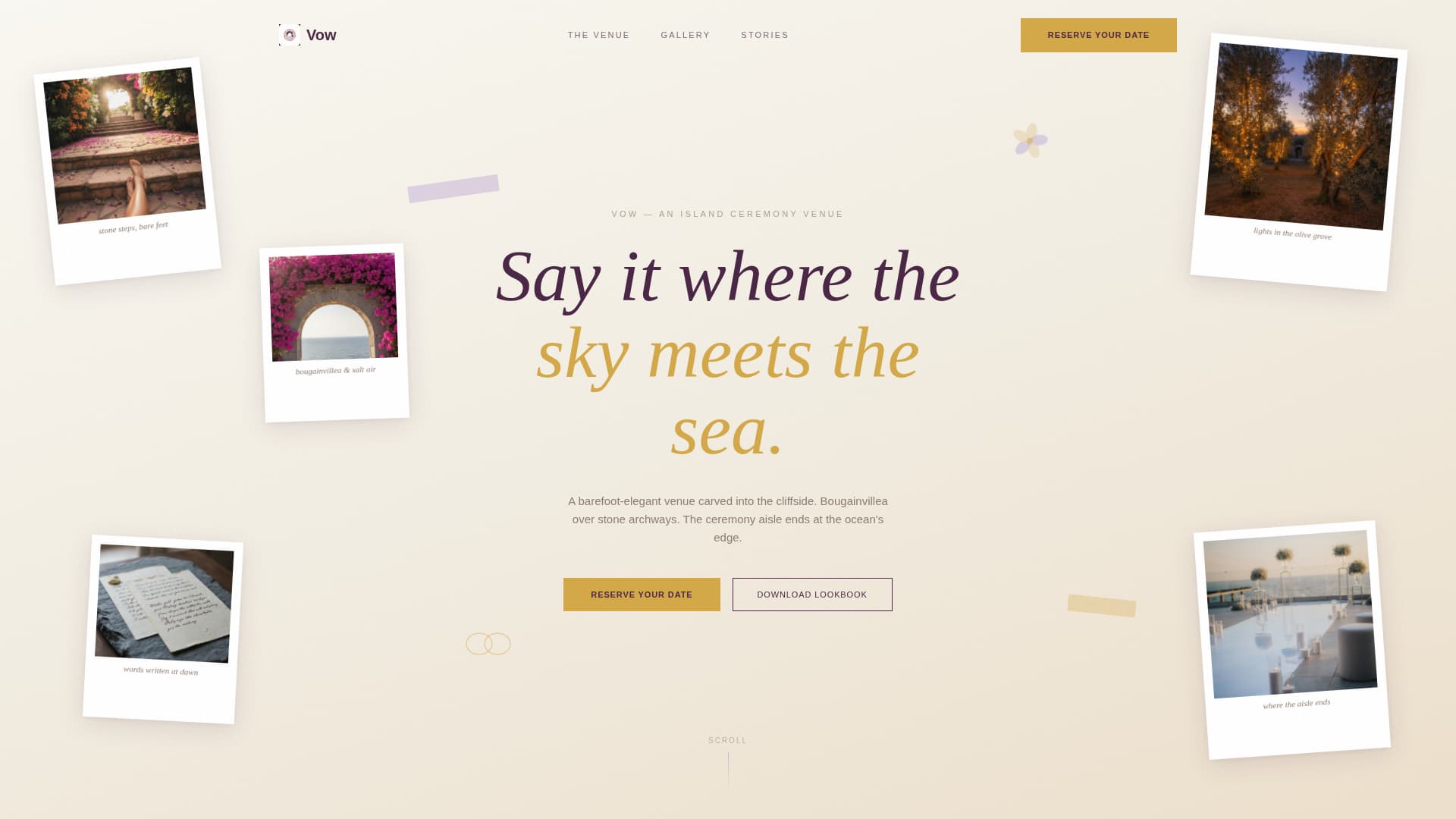 Vow - Breathtaking Weddingvenue Landing Page Template