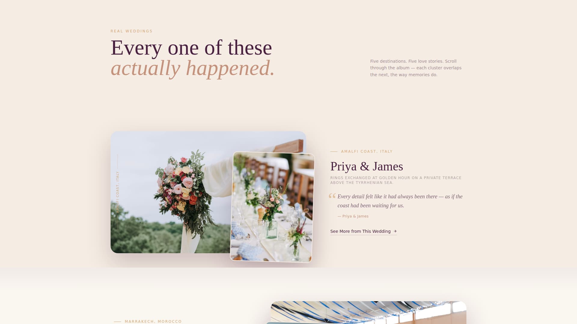 Vow - Elegant Destination Landing Page Template