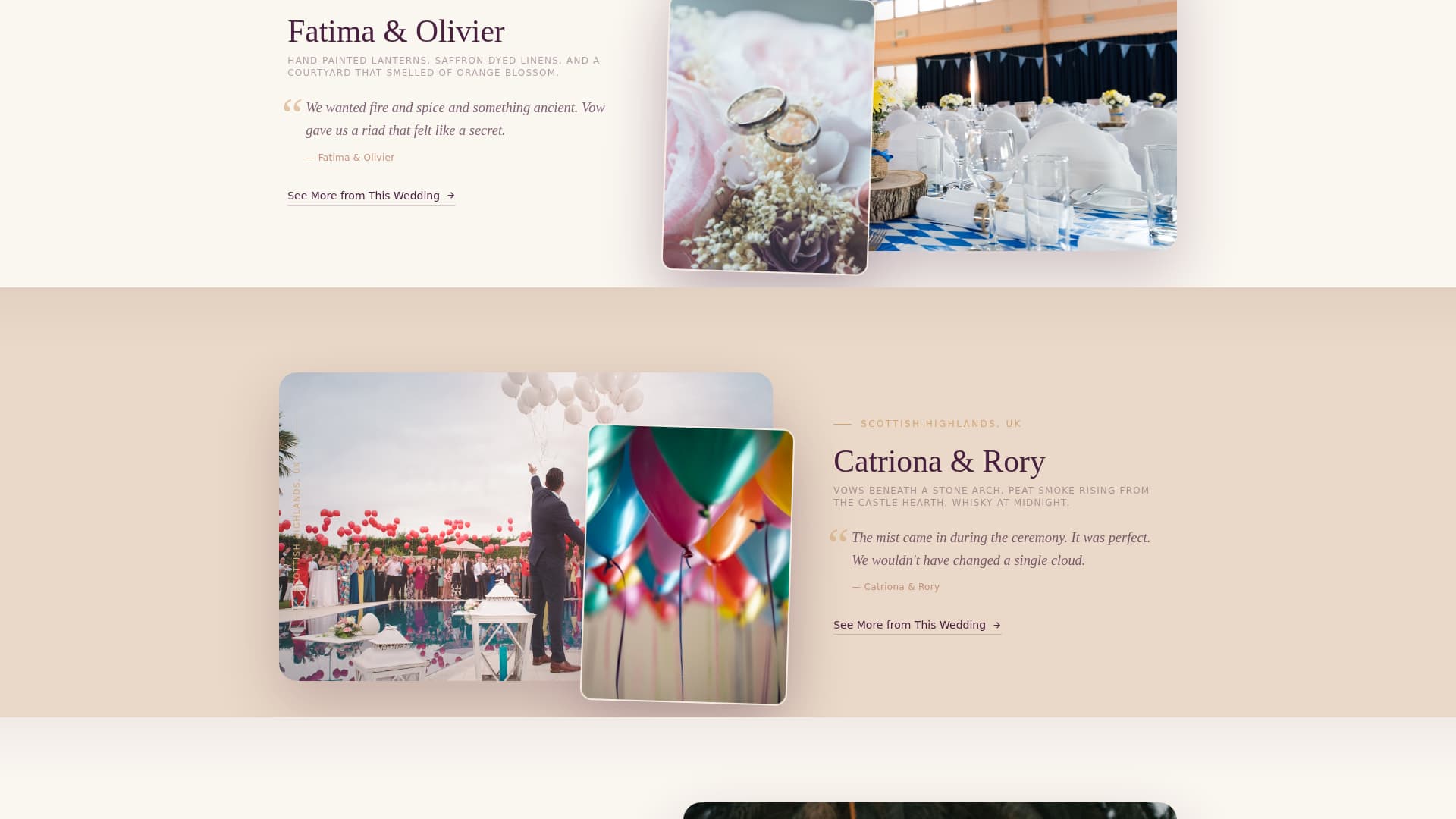 Vow - Elegant Destination Landing Page Template