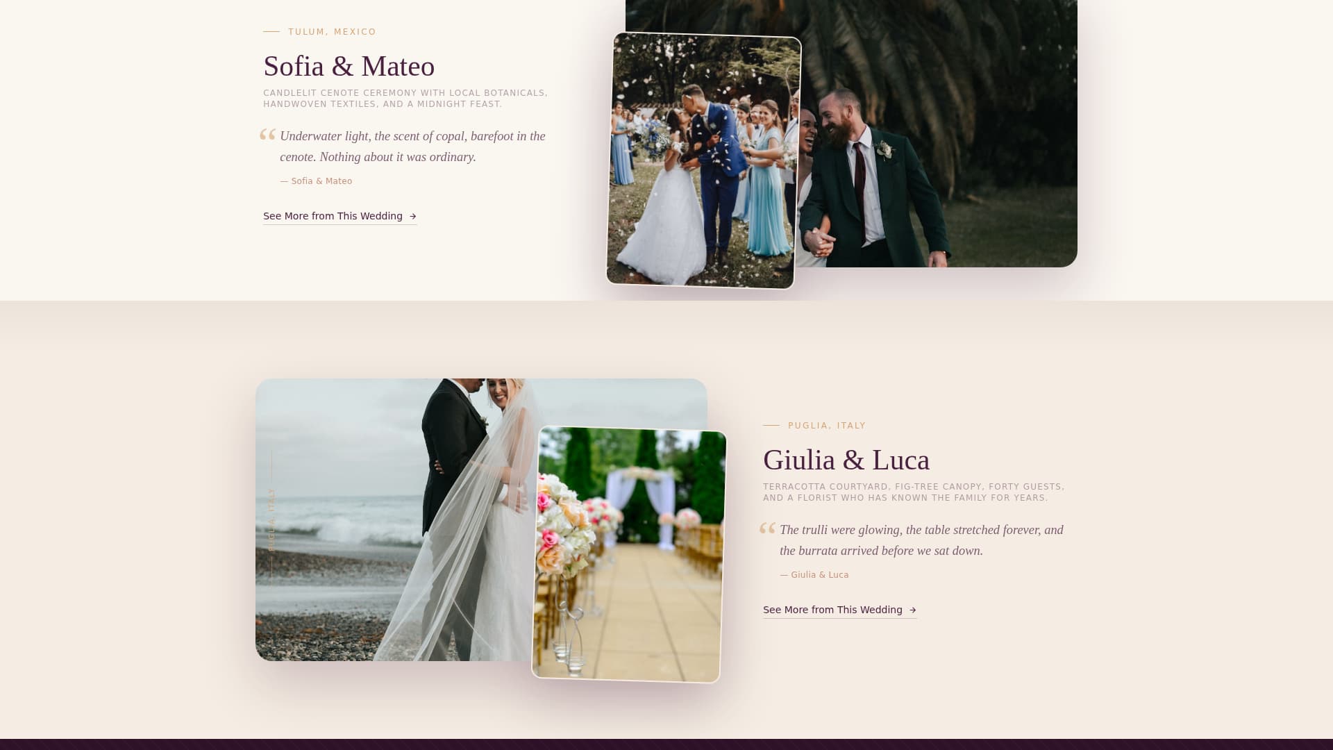 Vow - Elegant Destination Landing Page Template